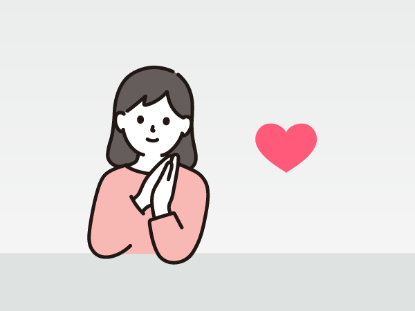 お母さんのイラスト。笑顔でこちらを向いている。